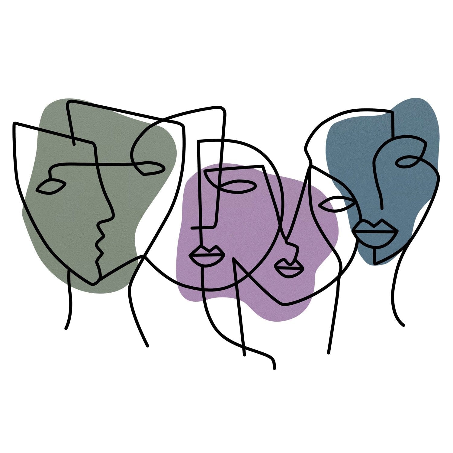 Decoratiune perete KUBIZM 27, multicolor, metal, 70x50 cm