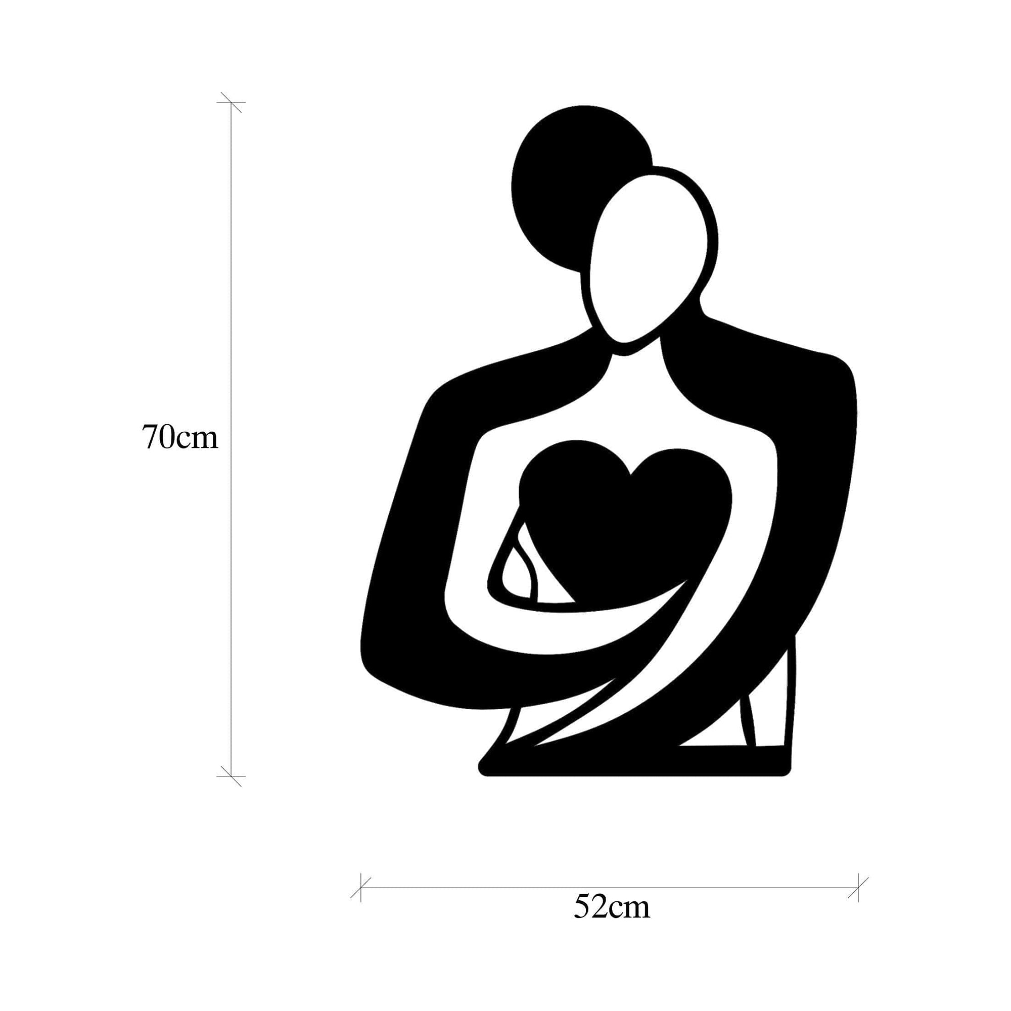 Decoratiune perete LOVE, negru, metal, 70x52 cm