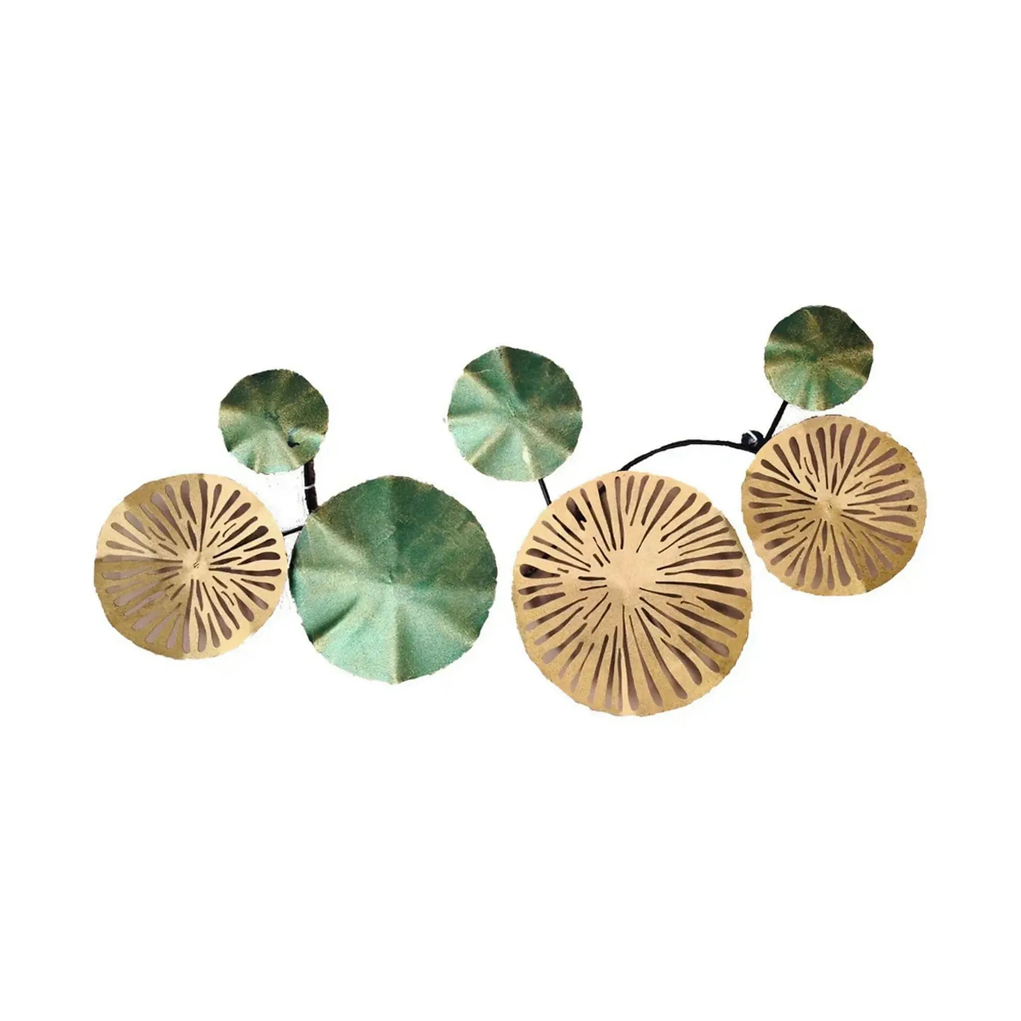 Decoratiune perete METAL ART, verde/auriu, metal, 74x5x38 cm