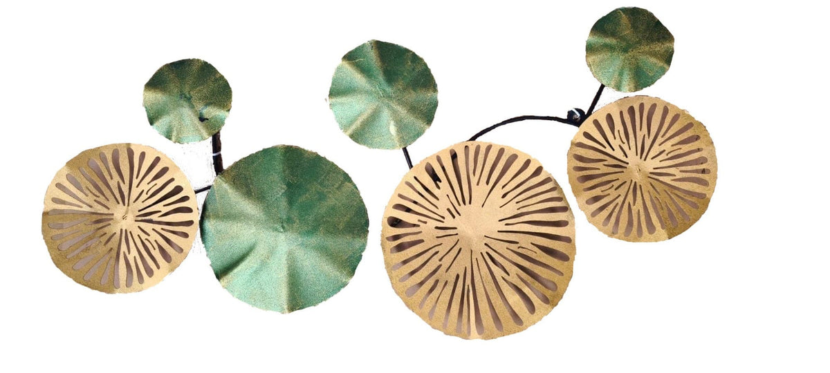 Decoratiune perete METAL ART, verde/auriu, metal, 74x5x38 cm