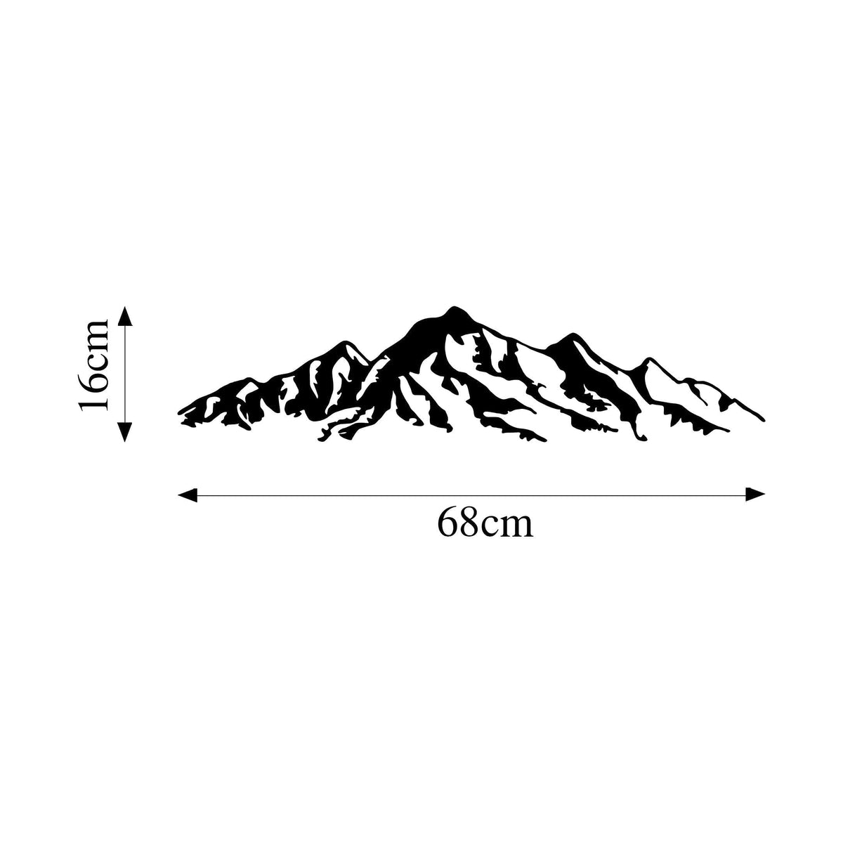 Decoratiune perete MOUNTAIN- 285, negru, metal, 68x16 cm