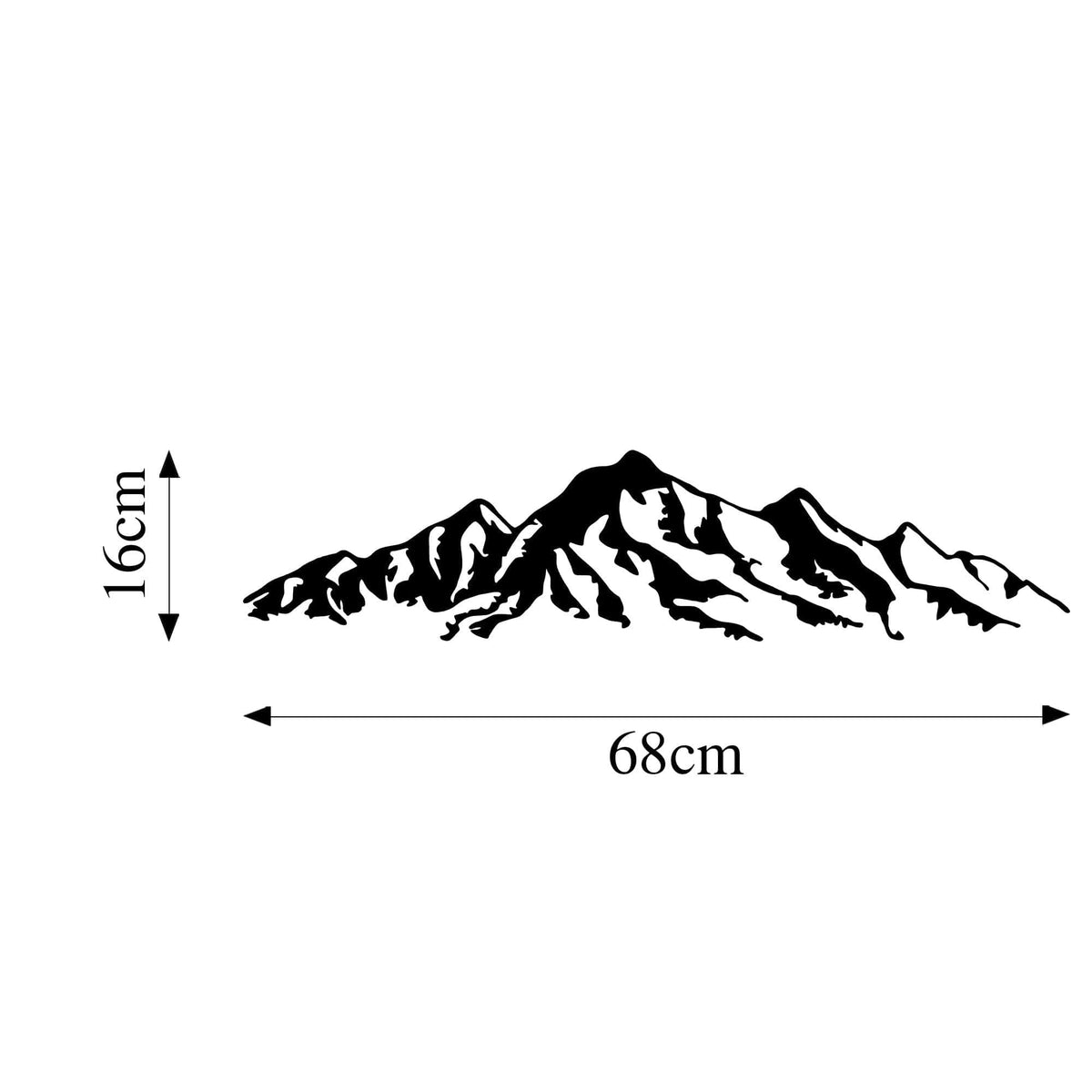 Decoratiune perete MOUNTAIN- 285, negru, metal, 68x16 cm