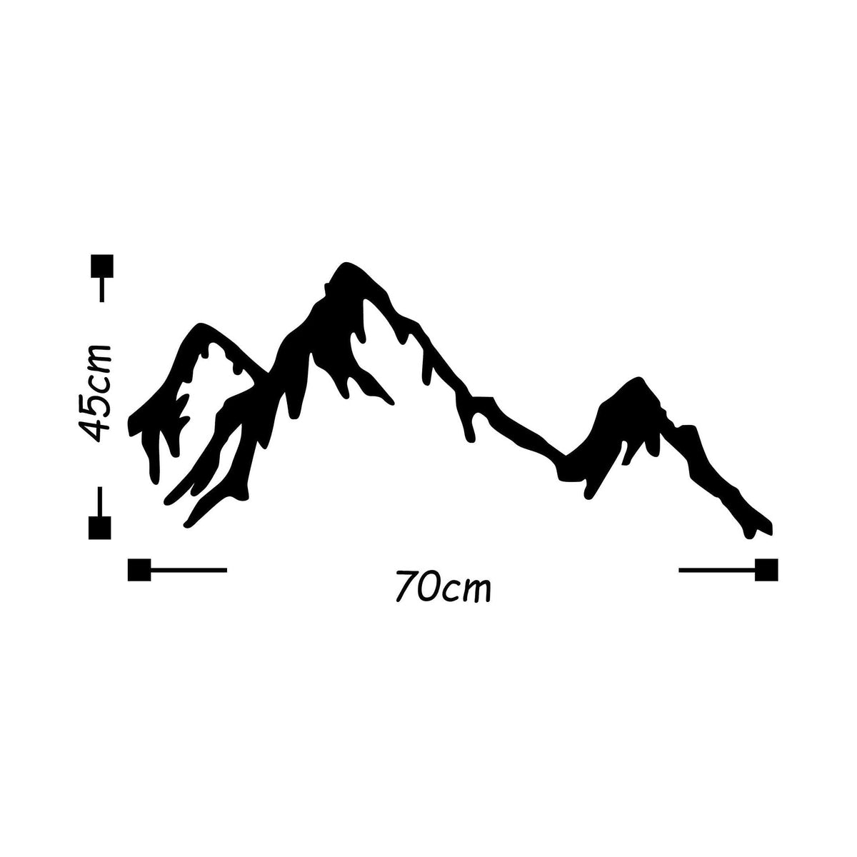 Decoratiune perete MOUNTAIN, negru, metal, 70x45 cm