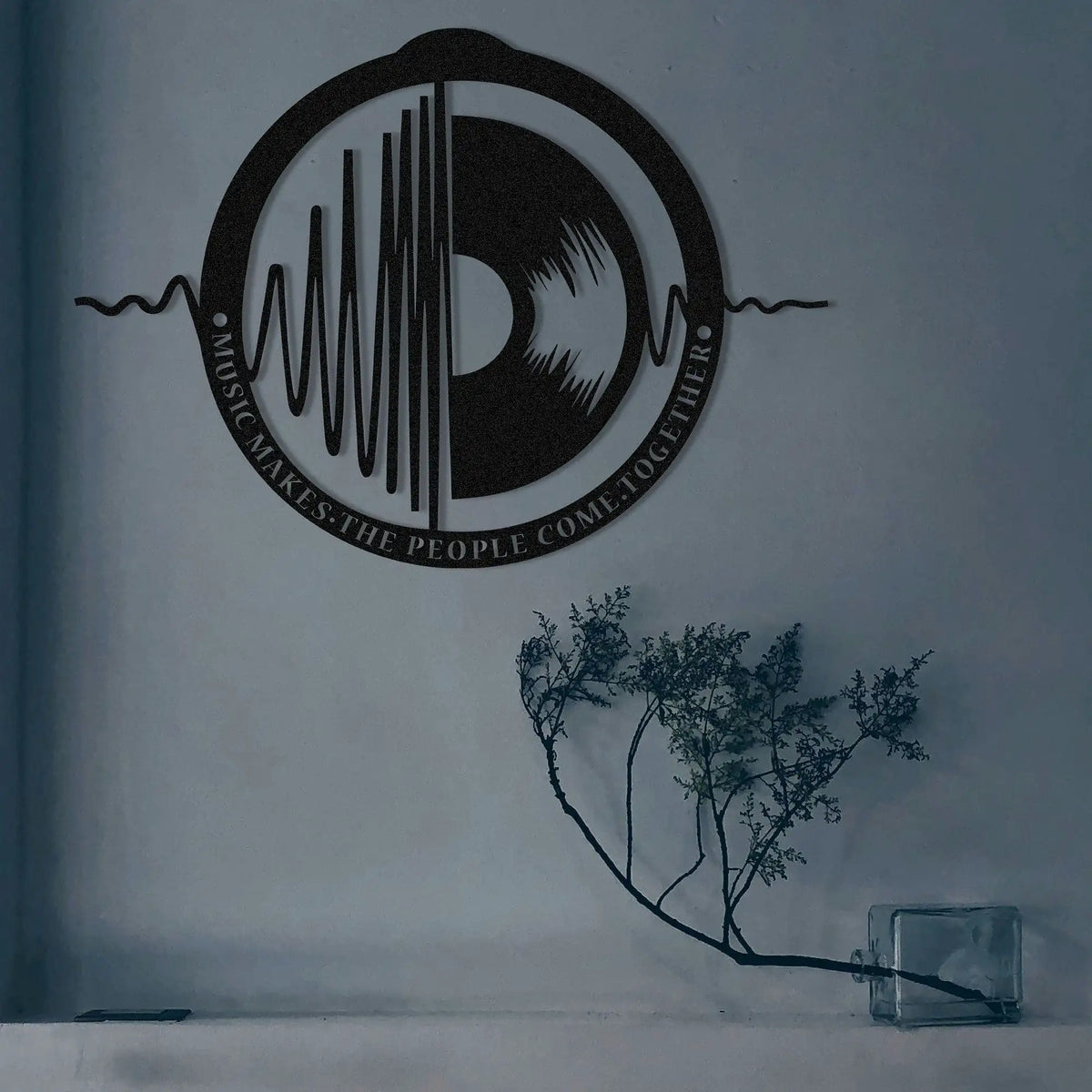 Decoratiune perete MY MUSIC V3, negru, metal, 60x43 cm
