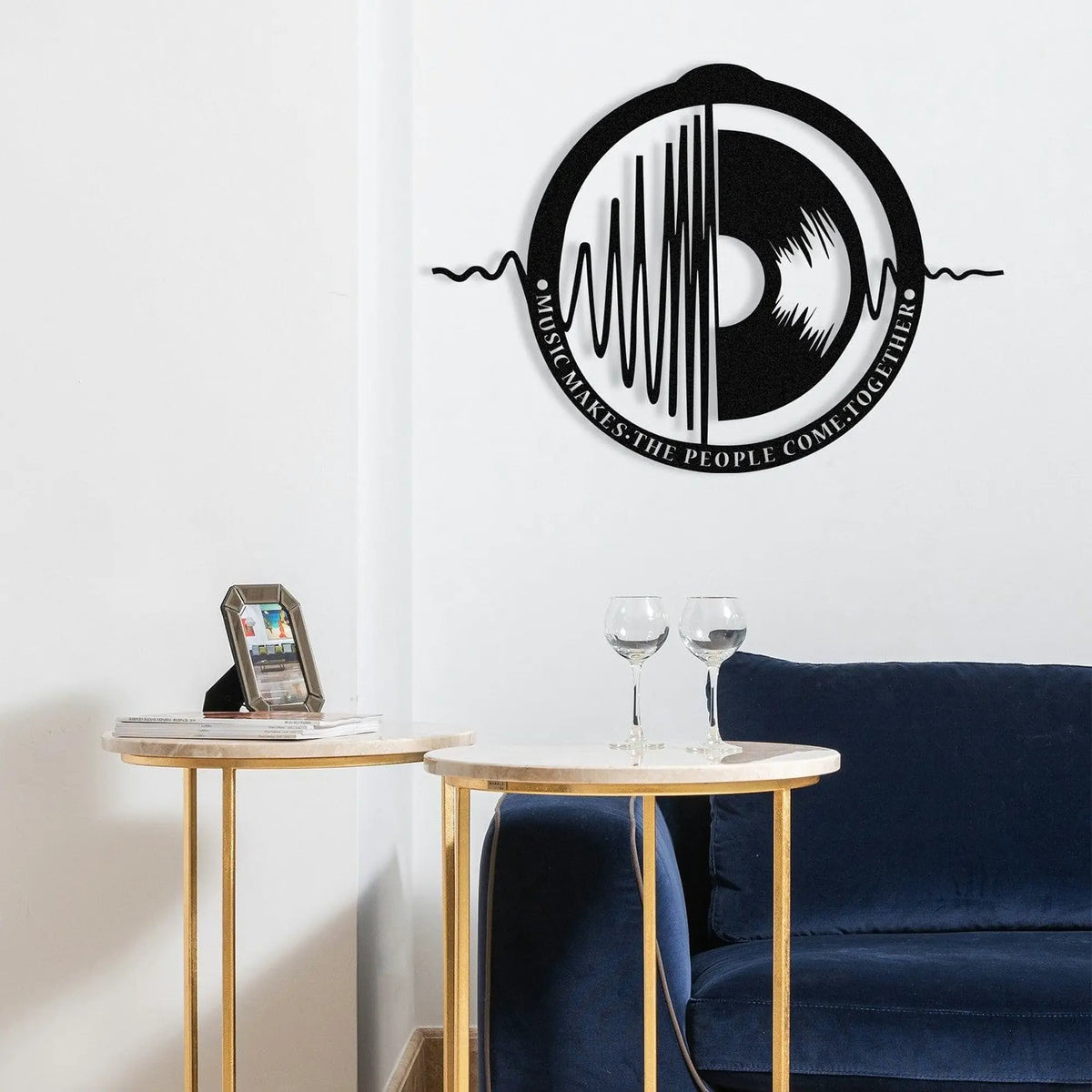 Decoratiune perete MY MUSIC V3, negru, metal, 60x43 cm
