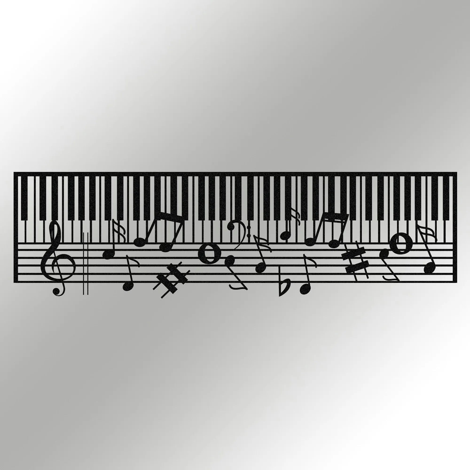 Decoratiune perete PIANO- M121, negru, metal, 70x30 cm