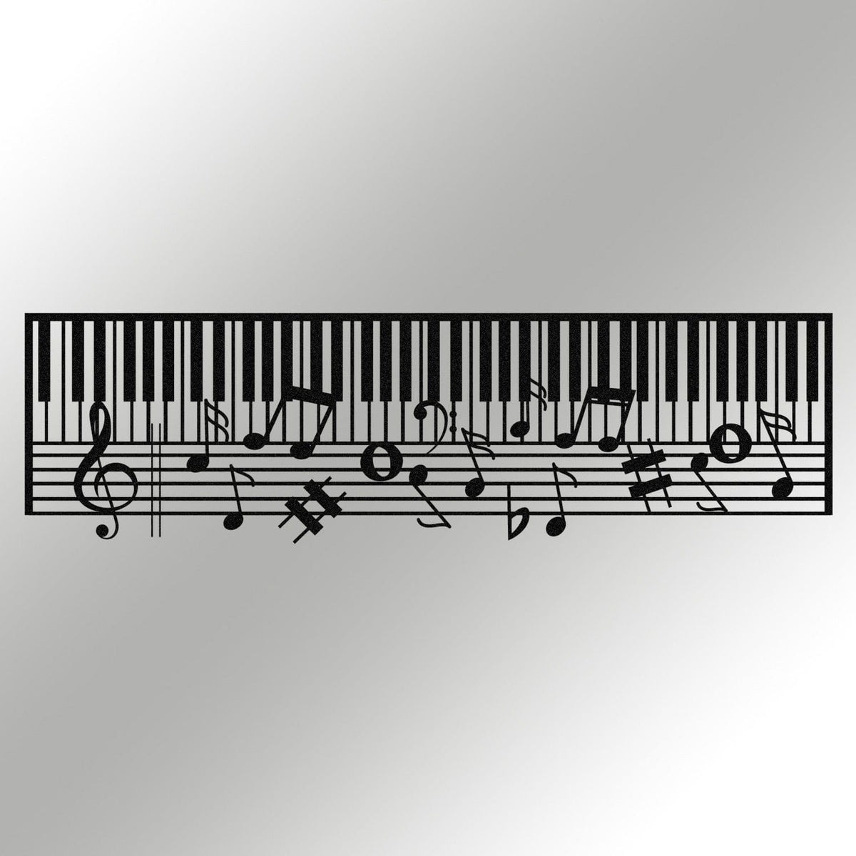 Decoratiune perete PIANO- M121, negru, metal, 70x30 cm