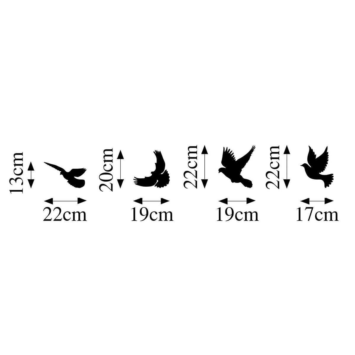 Decoratiune perete PIGEONS- 293, negru, metal