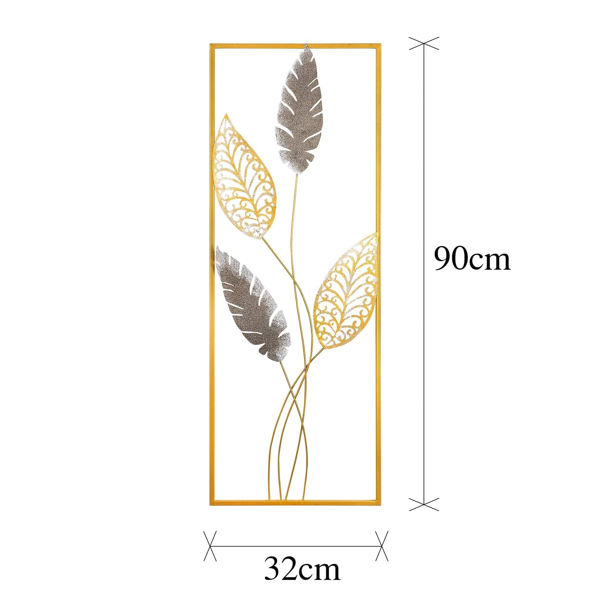 Decoratiune perete TIMEYI, auriu, metal, 32x5x90 cm