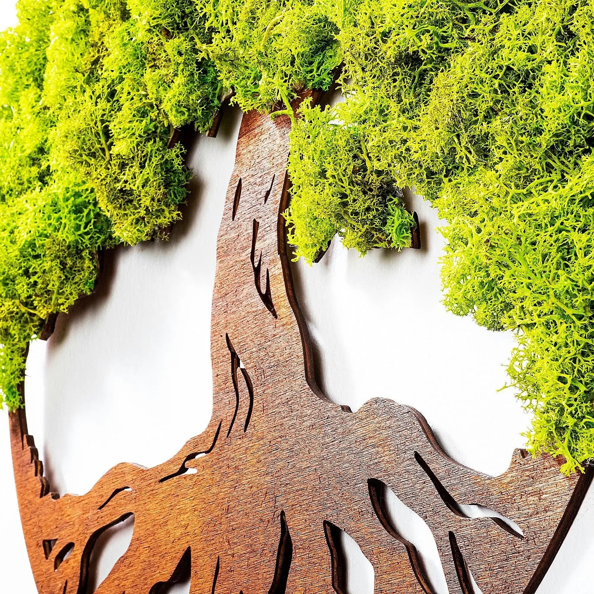 Decoratiune perete TREE OF LIFE 3, verde/maro, 44x1x44 cm