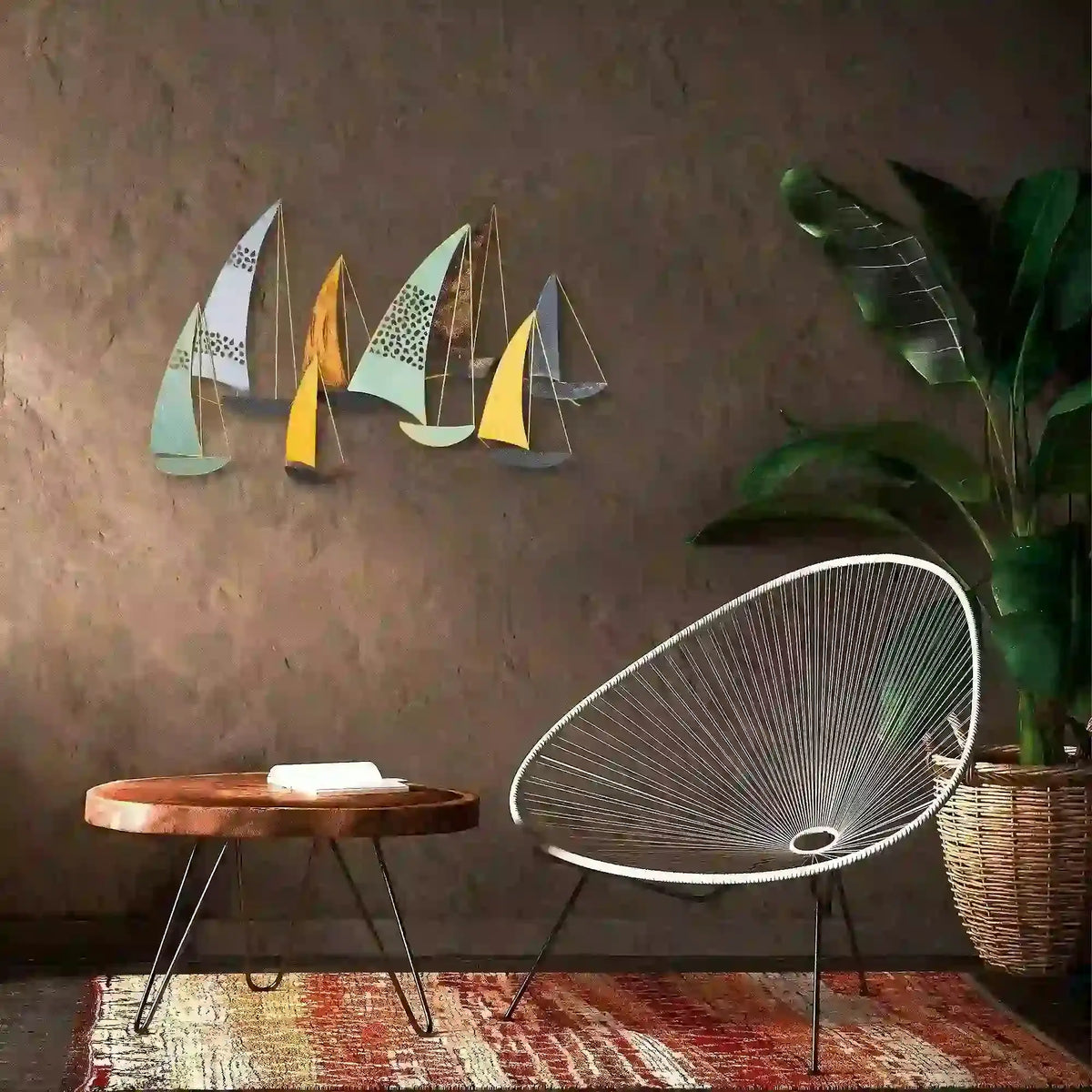 Decoratiune perete YAVUZ, multicolor, metal, 111x8x70 cm