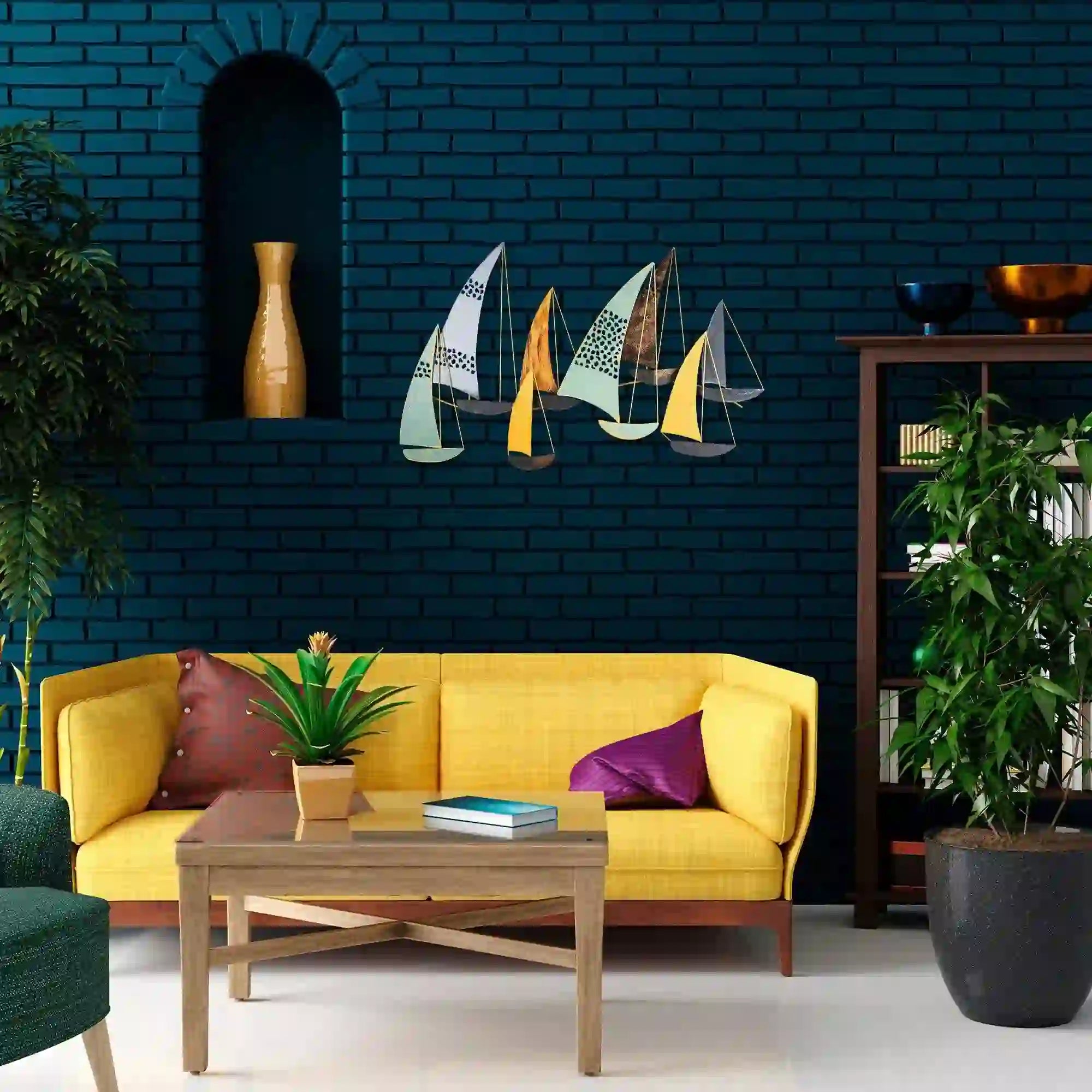 Decoratiune perete YAVUZ, multicolor, metal, 111x8x70 cm