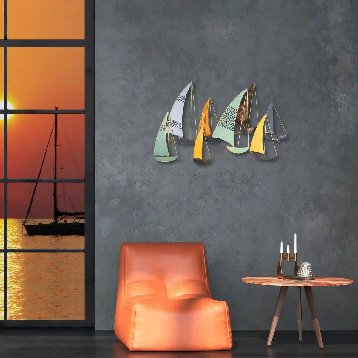 Decoratiune perete YAVUZ, multicolor, metal, 111x8x70 cm