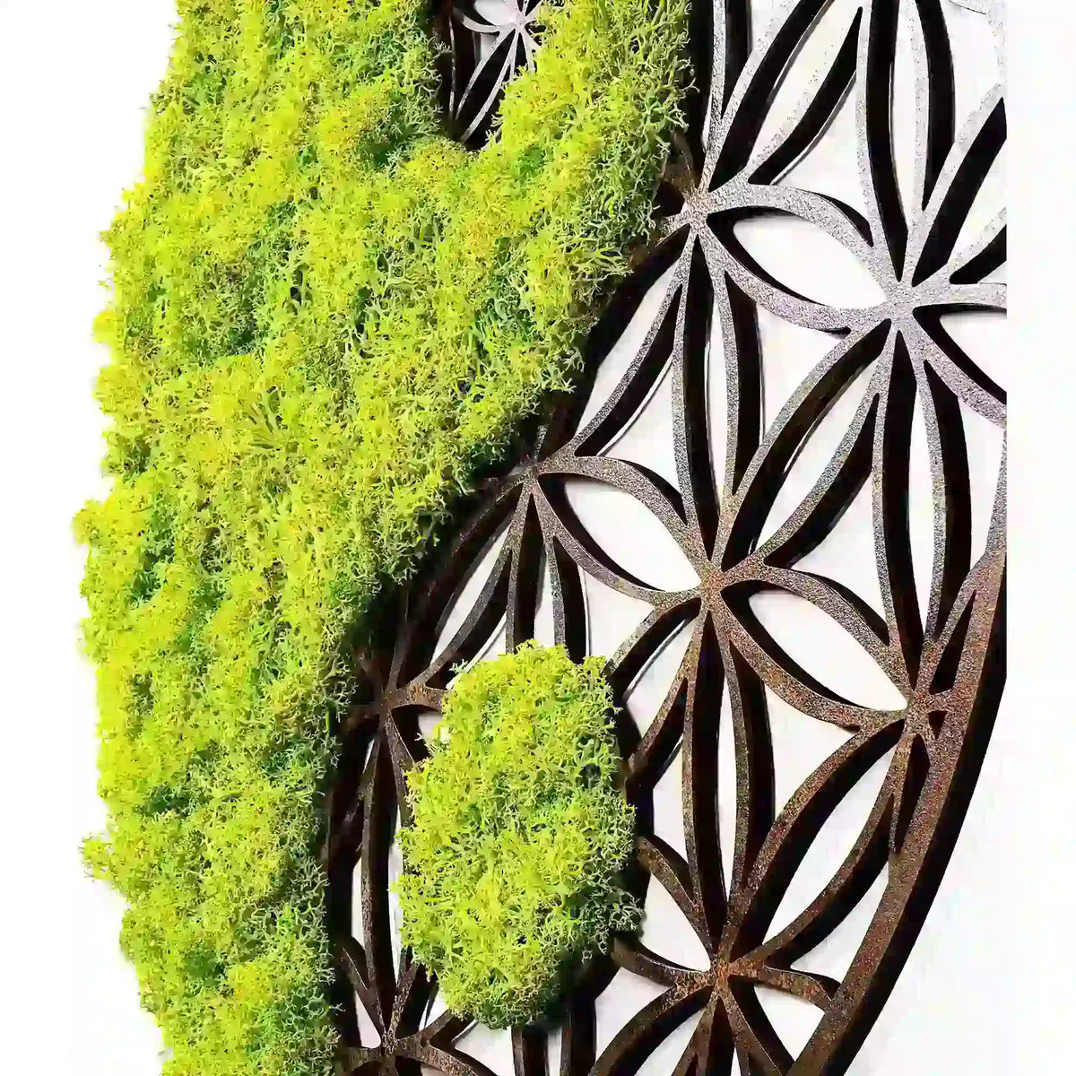 Decoratiune perete YIN YANG, verde/maro, 44x1x44 cm