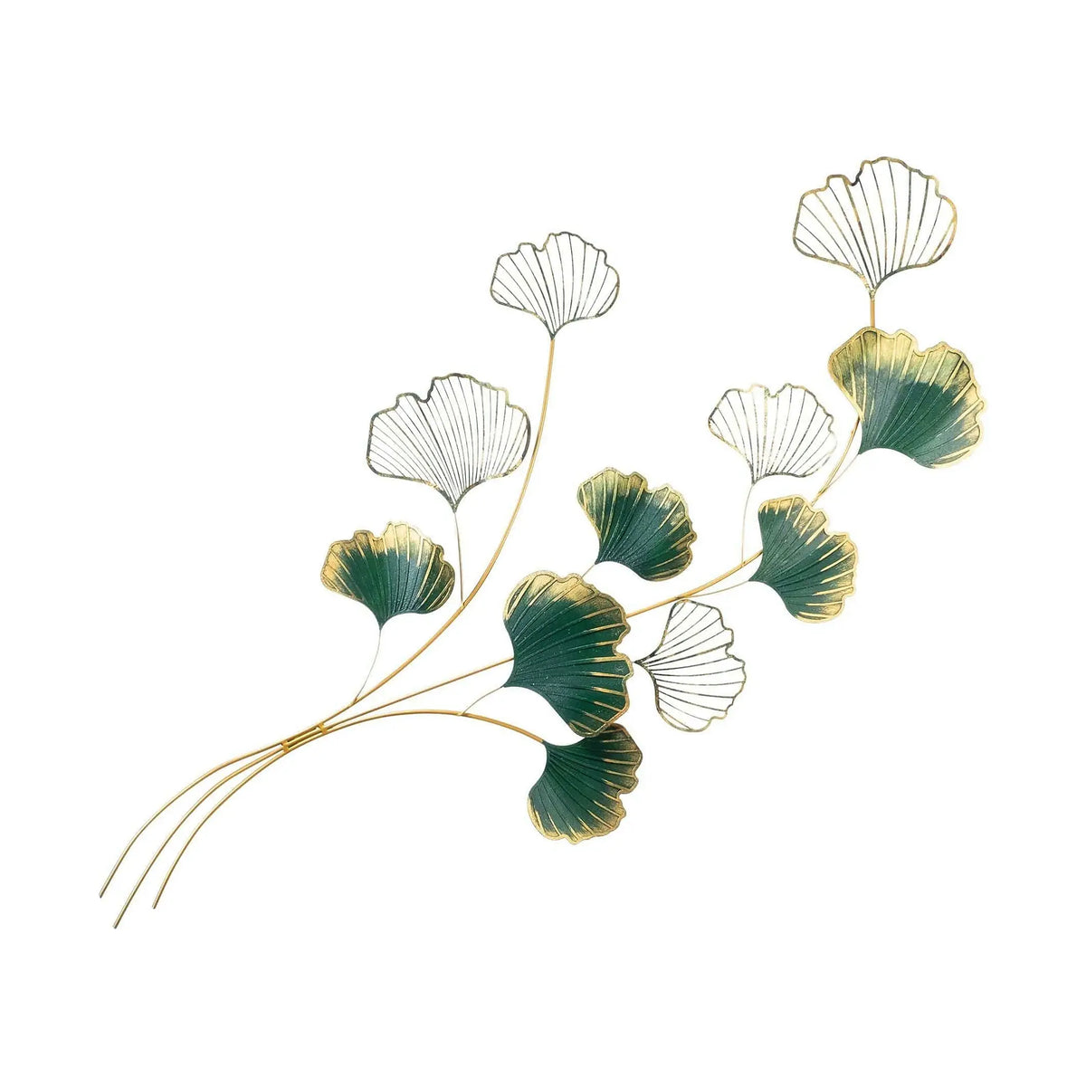 Decoratiune perete YIWU, verde/auriu, metal, 120x4x100 cm