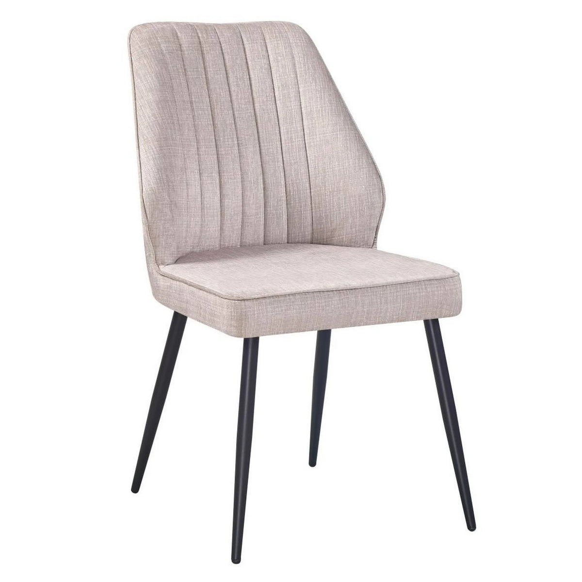 Scaun DEX, bej/negru, stofa catifelata/metal, 61x49x86 cm