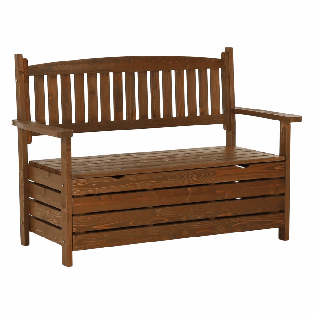 Banca gradina DILKA, lemn, stejar inchis, 124x58x88 cm