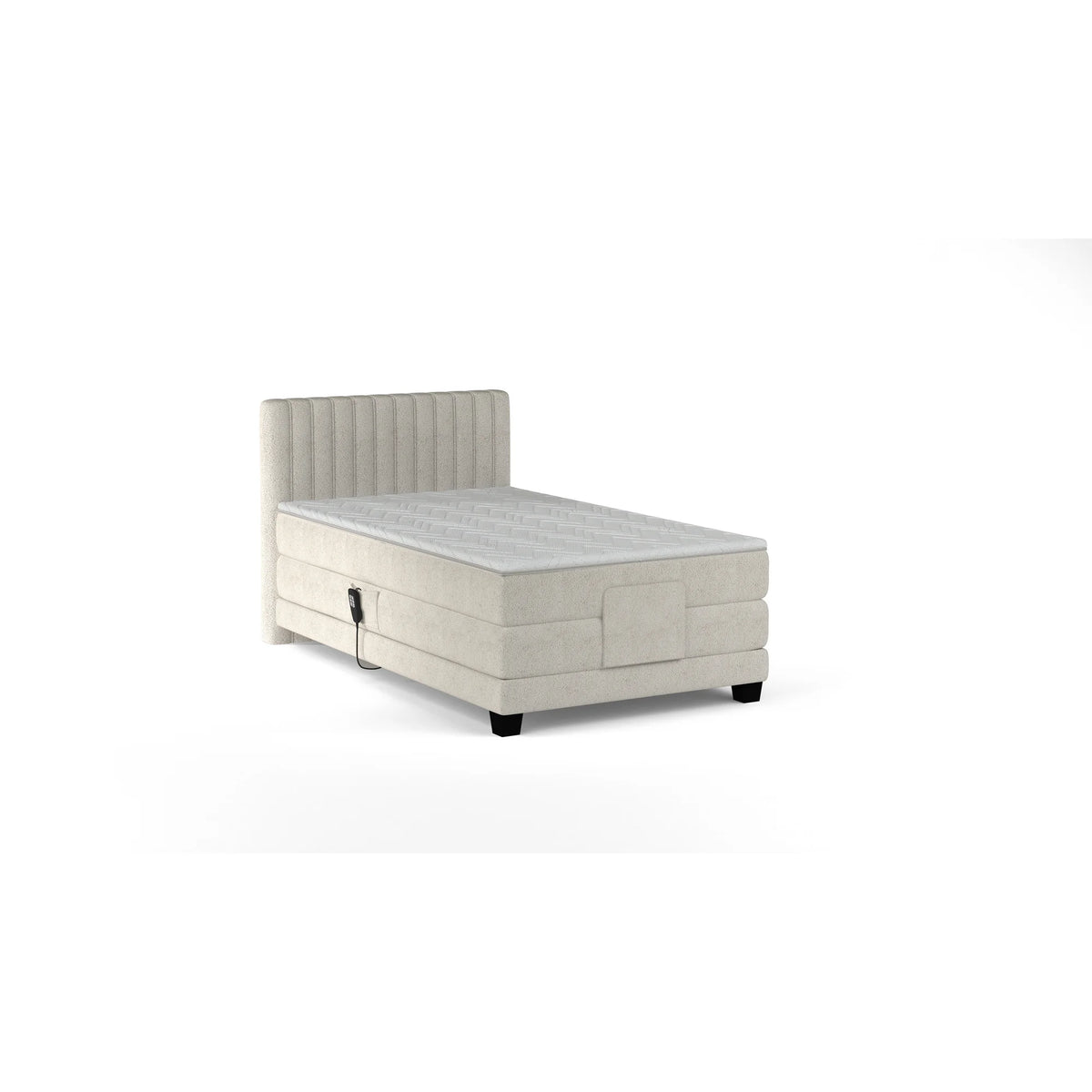 Pat boxspring DIXON 90x200, personalizabil materiale gama Oferta Avantaj, cu mecanism electric, saltele si topper