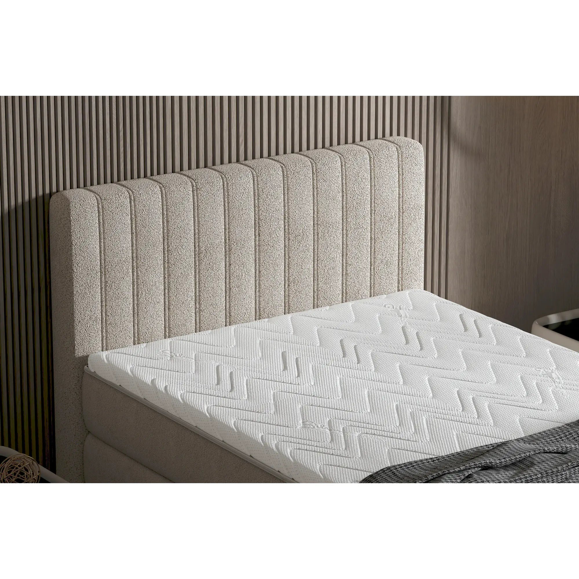 Pat boxspring DIXON 90x200, personalizabil materiale Gama Premium, cu mecanism electric, saltele si topper