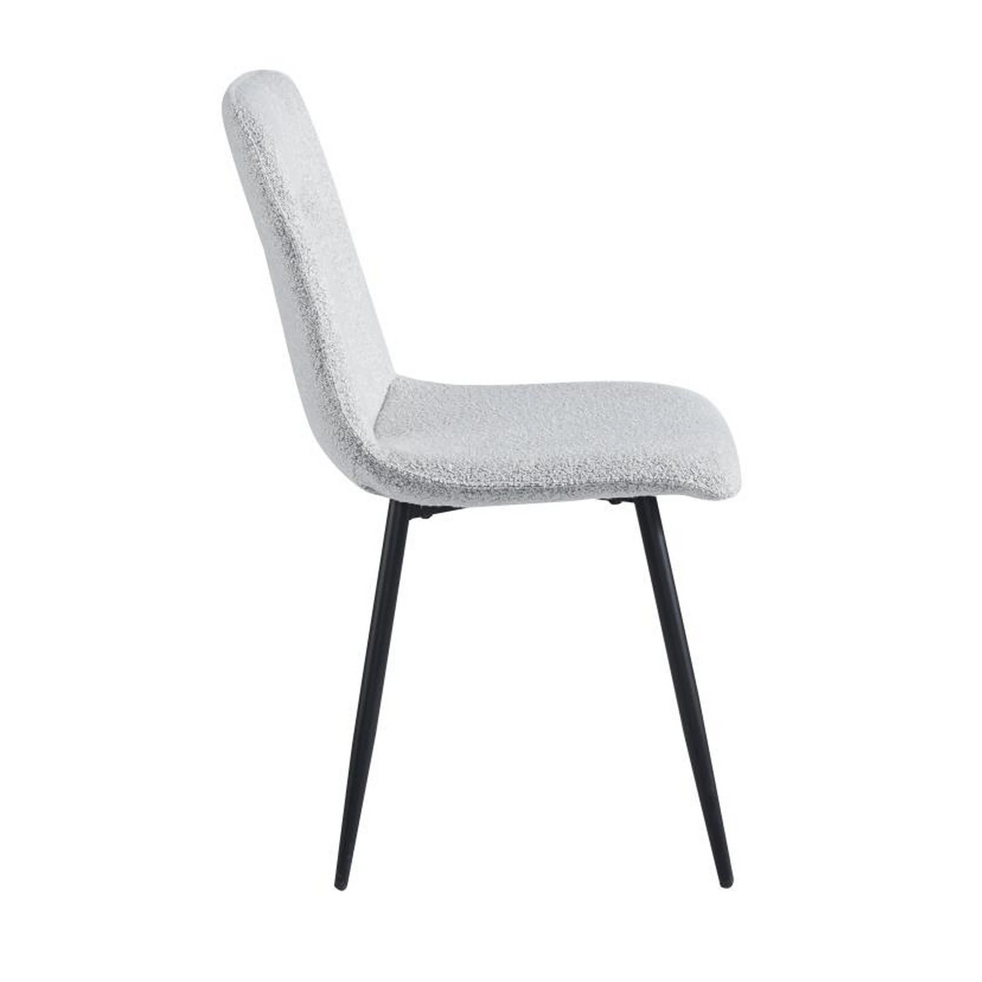 Scaun DOT, gri deschis/negru, stofa buclata/metal, 45x57x89 cm