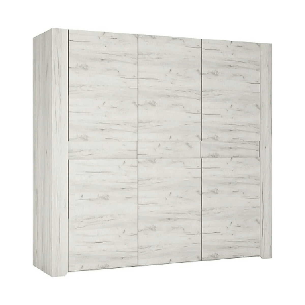 Dressing ANGEL TIP 22 3D, alb craft, PAL melaminat, cu 3 usi, 220x60x208 cm
