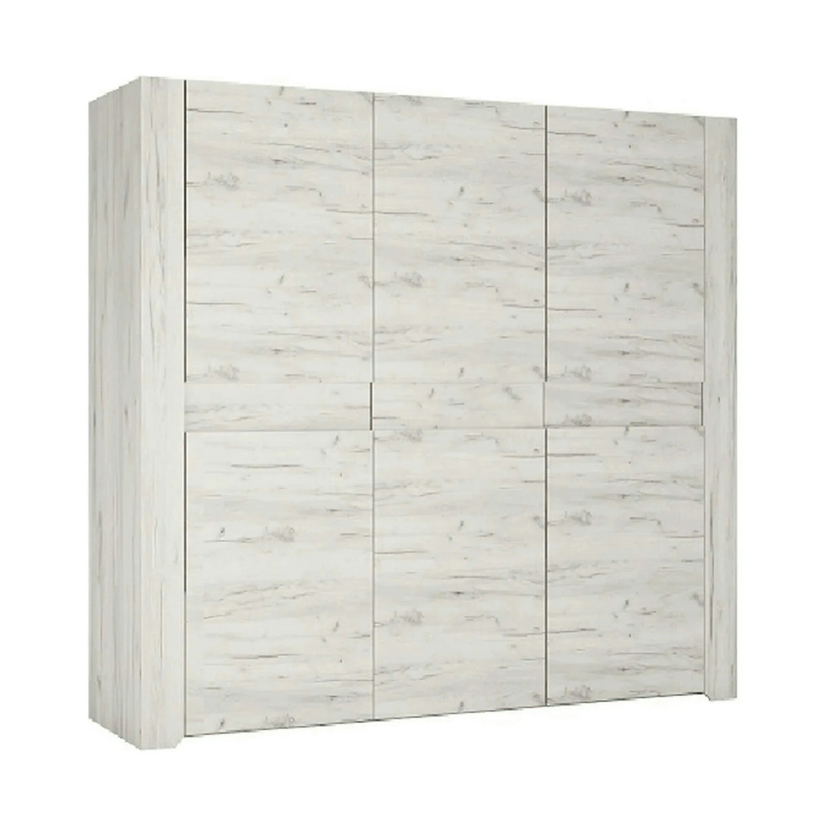 Dressing ANGEL TIP 22 3D, alb craft, PAL melaminat, cu 3 usi, 220x60x208 cm