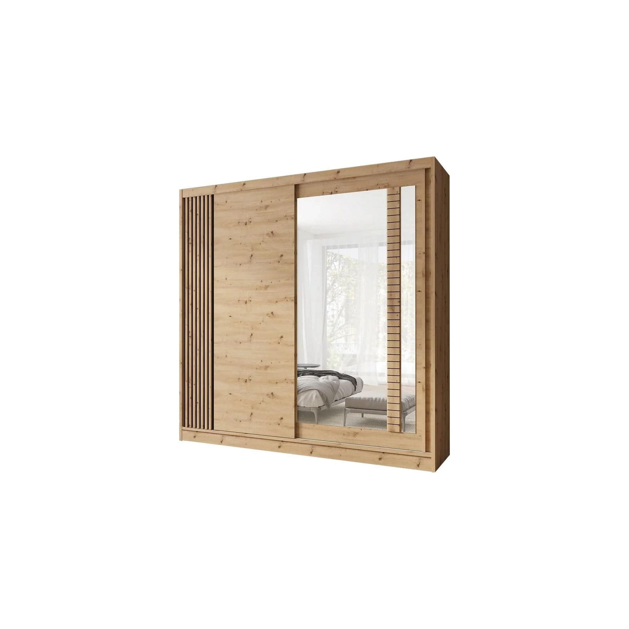 Dressing ARTIZ, stejar artisan, PAL, cu 2 usi, 200x59x215 cm