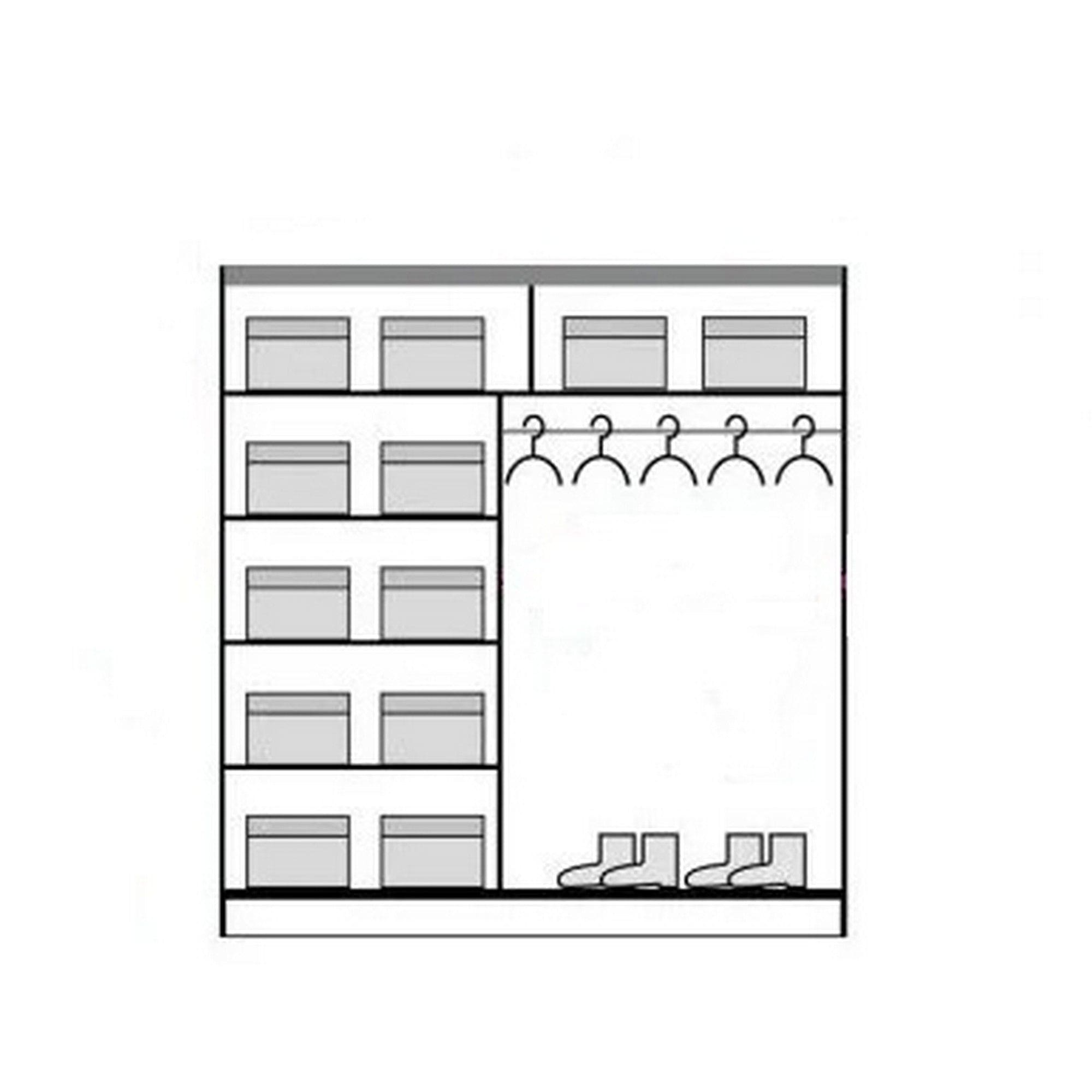 Dressing AVANTGARDE AV1-20, stejar artisan/gri grafit, PAL, cu 2 usi, 200x59x215 cm