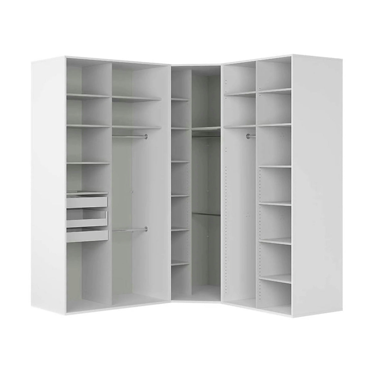 Dressing de colt FLEX, alb, PAL, 223x203x240 cm