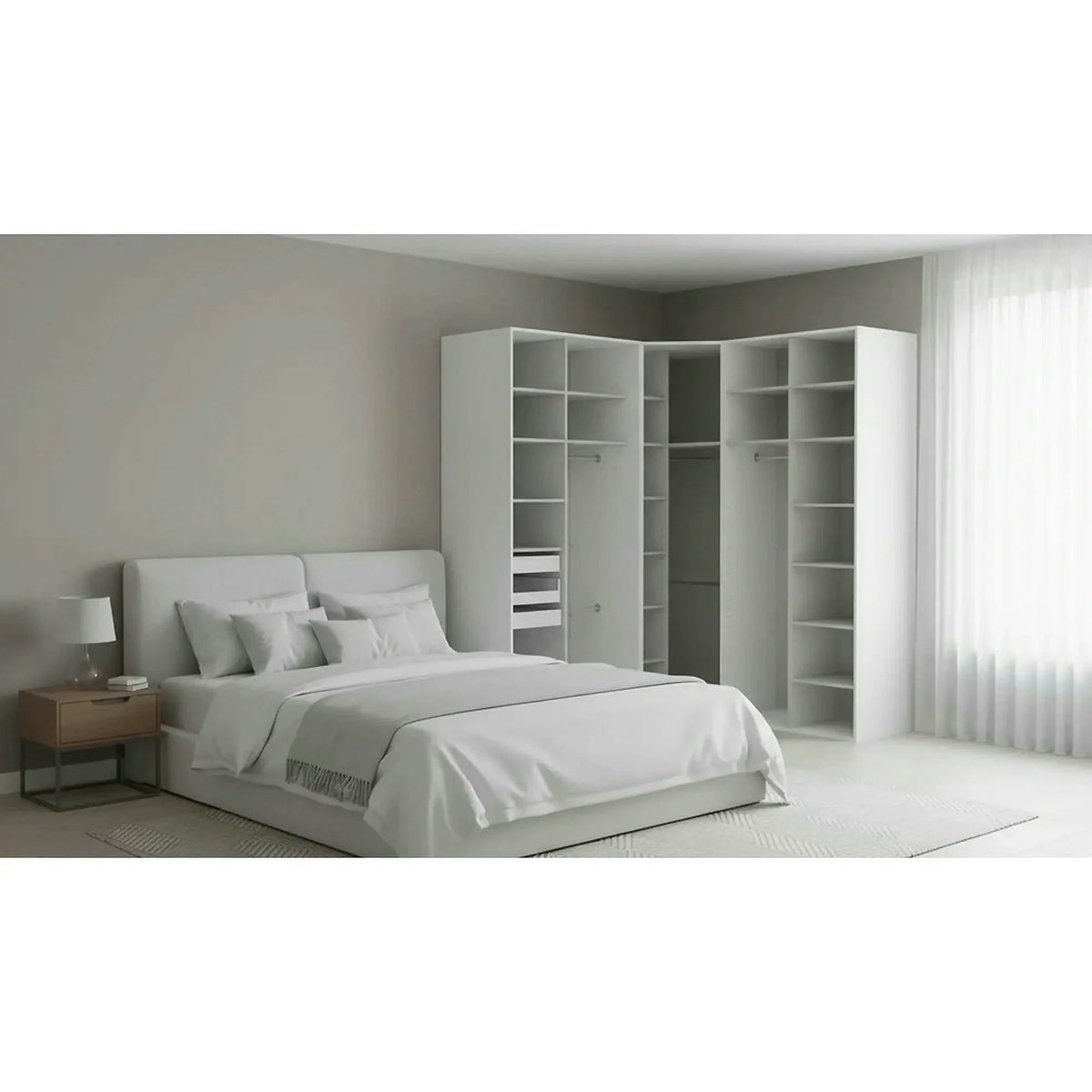 Dressing de colt FLEX, alb, PAL, 223x203x240 cm