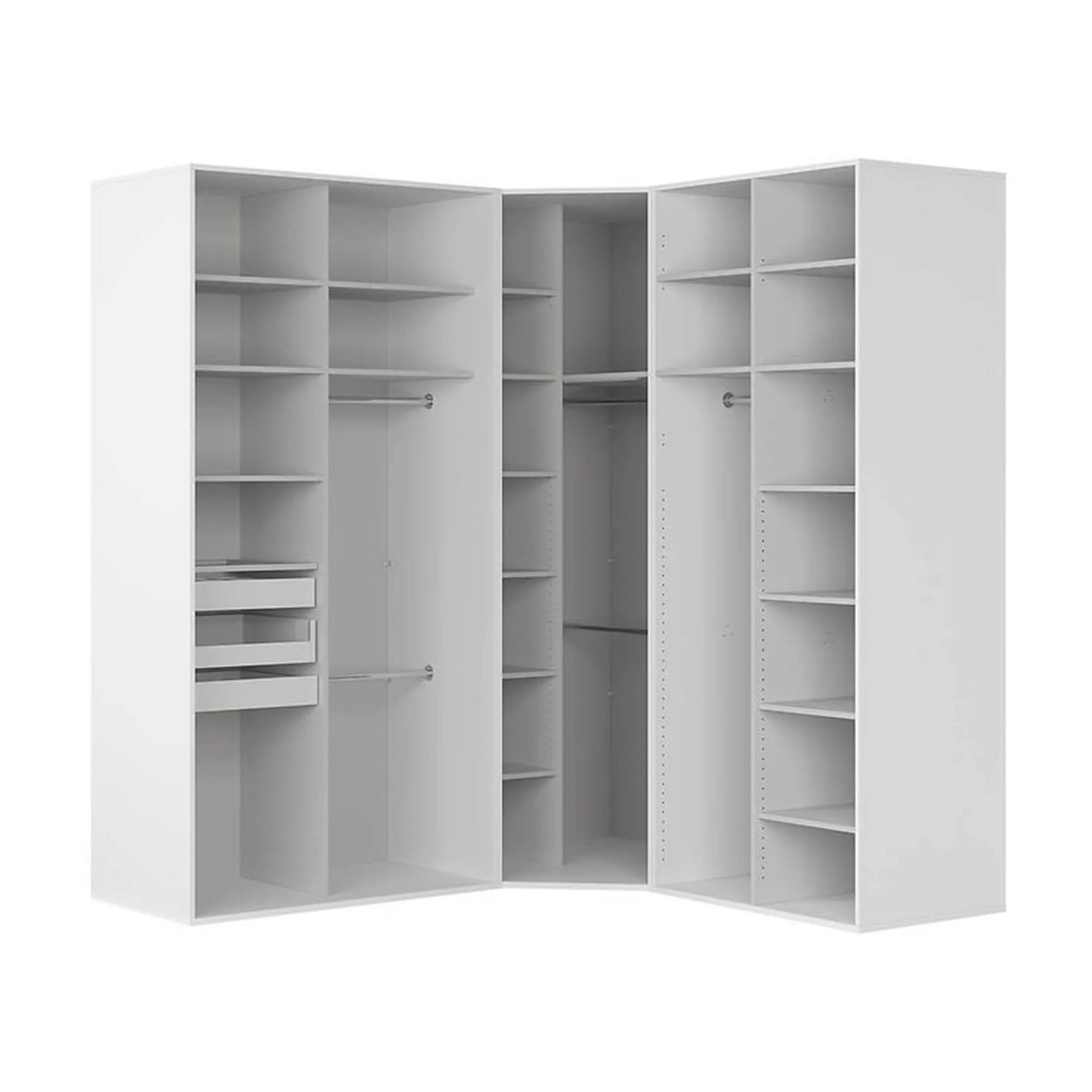 Dressing de colt FLEX, alb, PAL, 223x203x240 cm