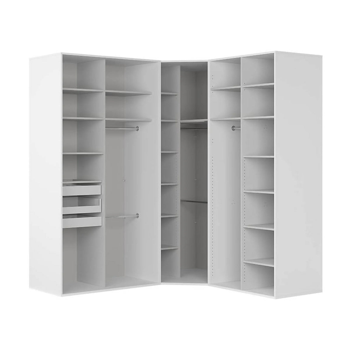 Dressing de colt FLEX, alb, PAL, 223x203x240 cm