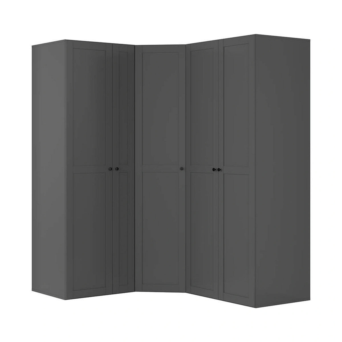 Dressing de colt FLEX, gri grafit, PAL, cu 5 usi, 203x178x240 cm