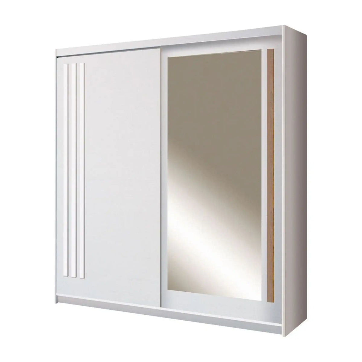 Dulap dressing cu oglinda EFFECT, alb andersen, PAL melaminat, cu 2 usi, 200x59x216 cm