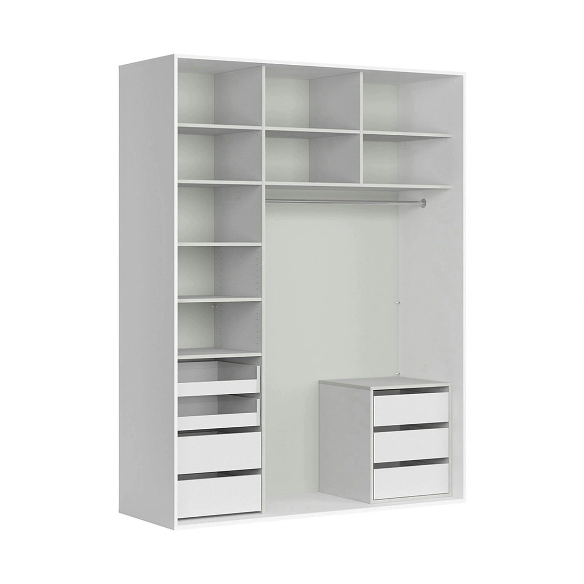 Dressing FLEX, alb, PAL, 180x66x240 cm