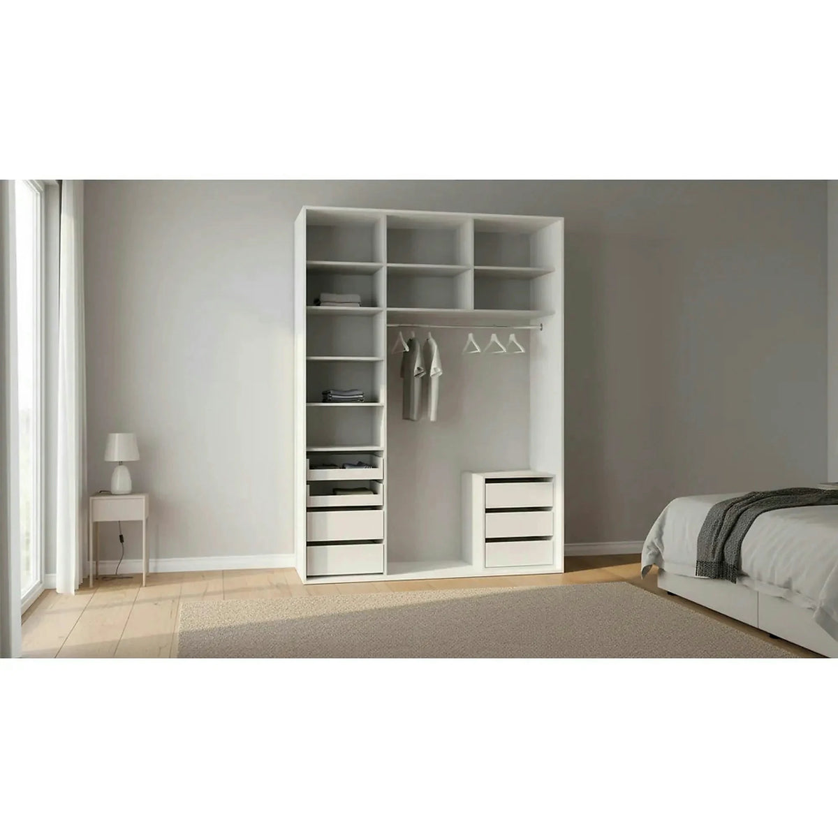 Dressing FLEX, alb, PAL, 180x66x240 cm
