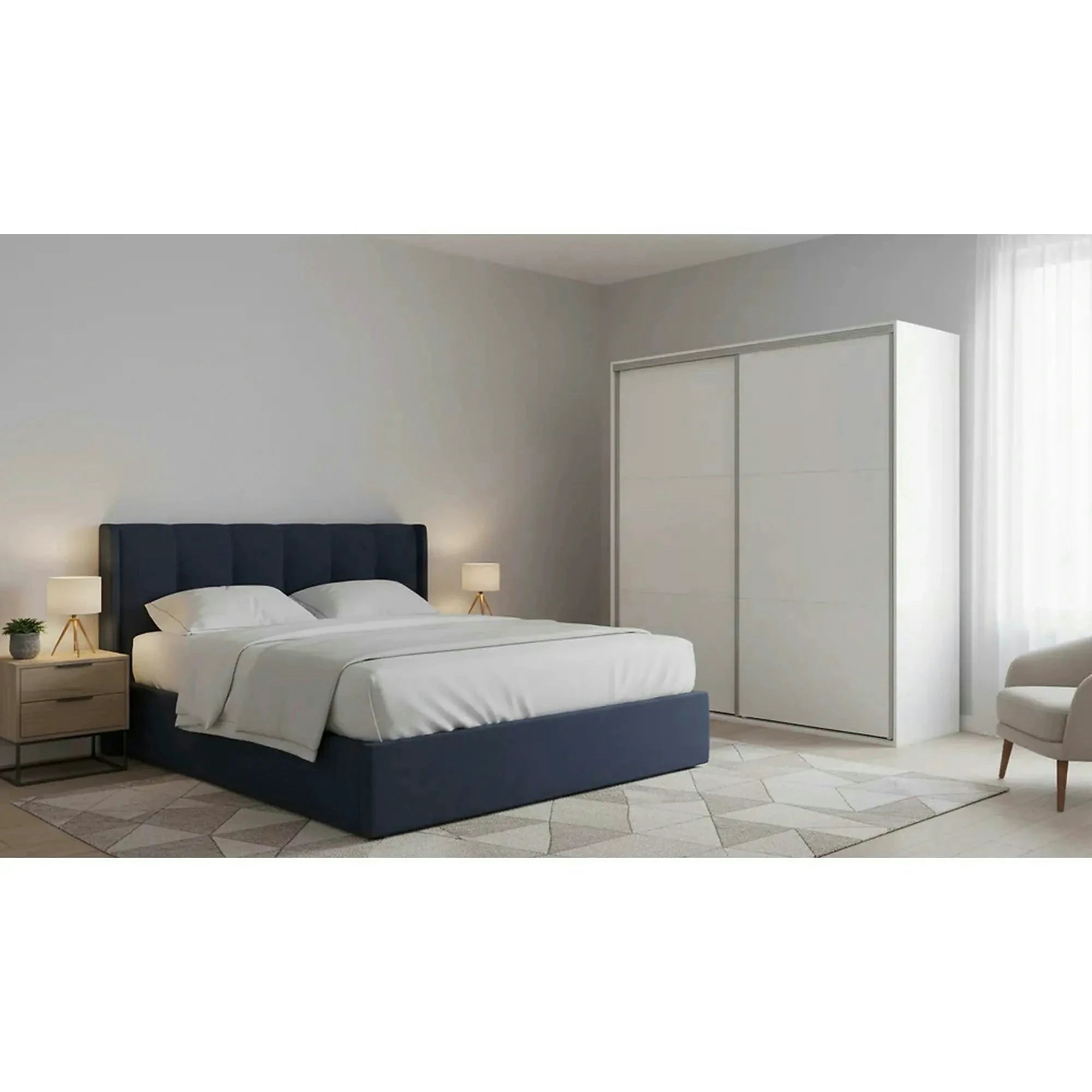 Dressing FLEX, alb, PAL, cu 2 usi, 200x66x218 cm