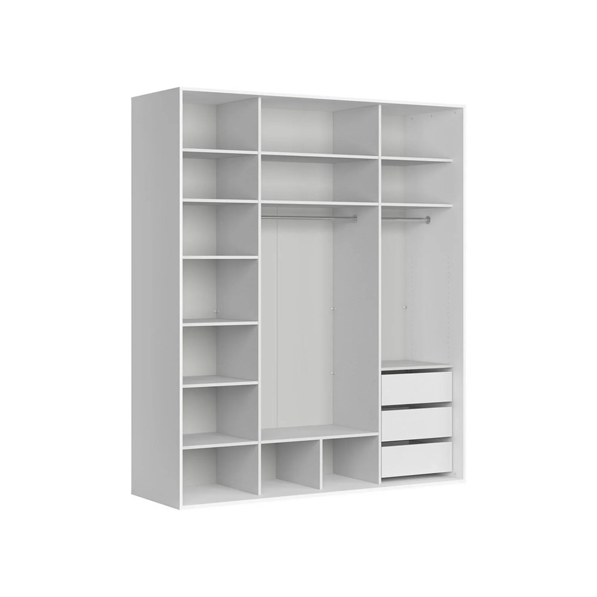 Dressing FLEX, alb, PAL, cu 2 usi si oglinda, 200x66x240 cm