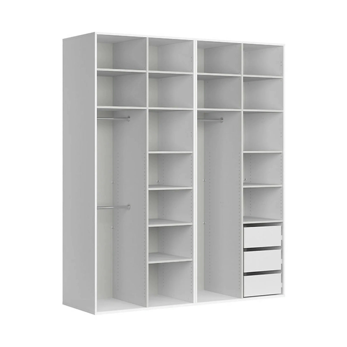 Dressing FLEX, casmir/alb, PAL, cu 4 usi, 200x66x240 cm
