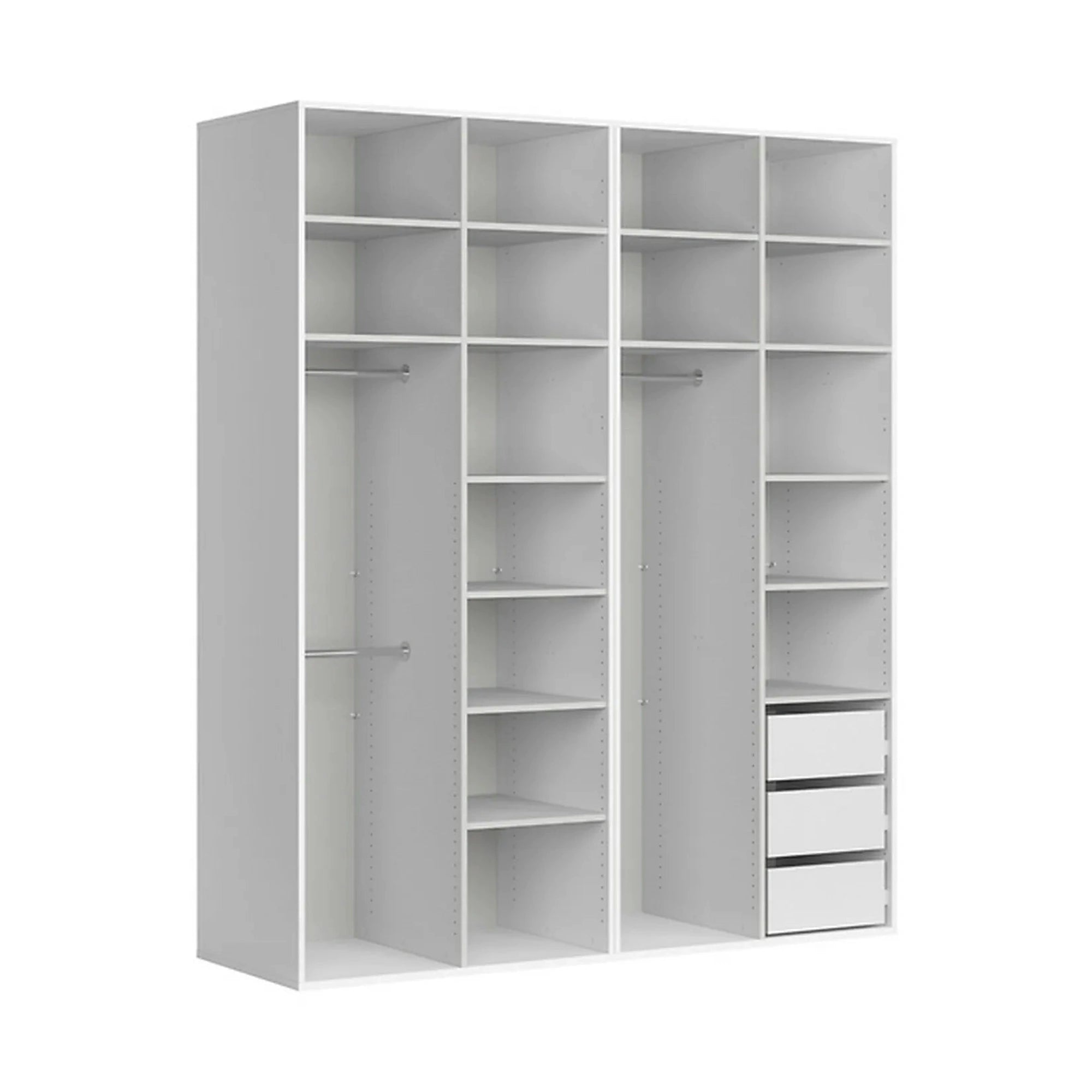 Dressing FLEX, casmir/alb, PAL, cu 4 usi, 200x66x240 cm
