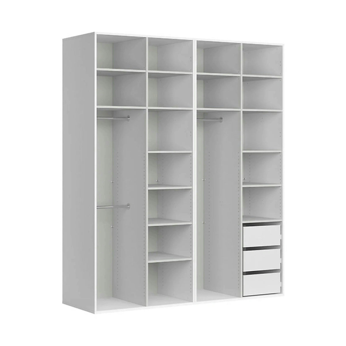 Dressing FLEX, casmir/alb, PAL, cu 4 usi, 200x66x240 cm