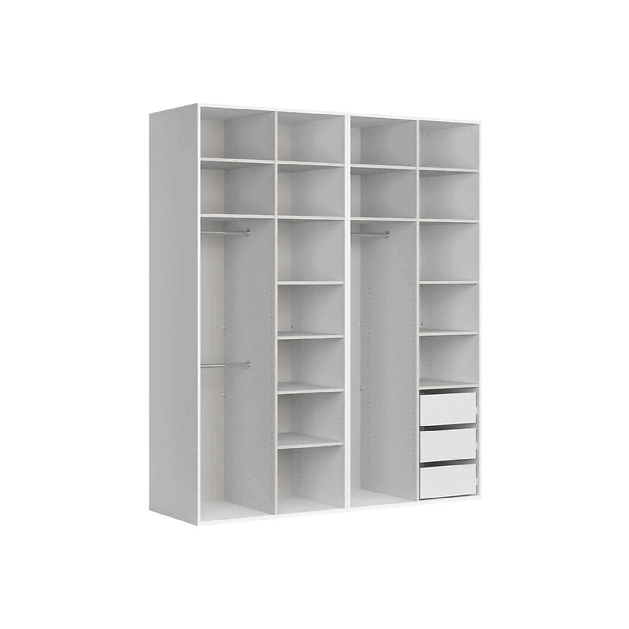 Dressing FLEX, casmir/alb, PAL, cu 4 usi, 200x66x240 cm