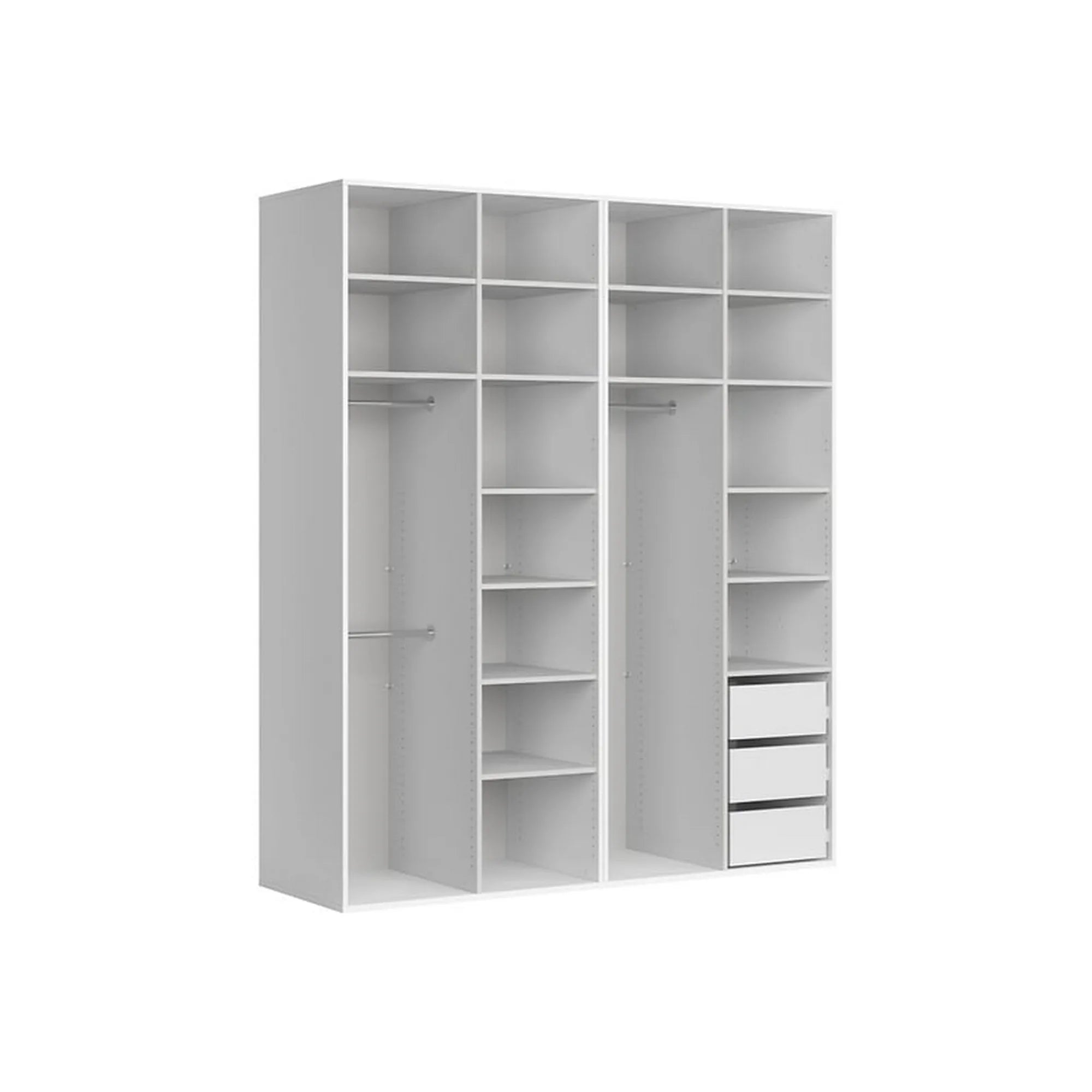 Dressing FLEX, casmir, PAL, cu 4 usi, 200x66x240 cm