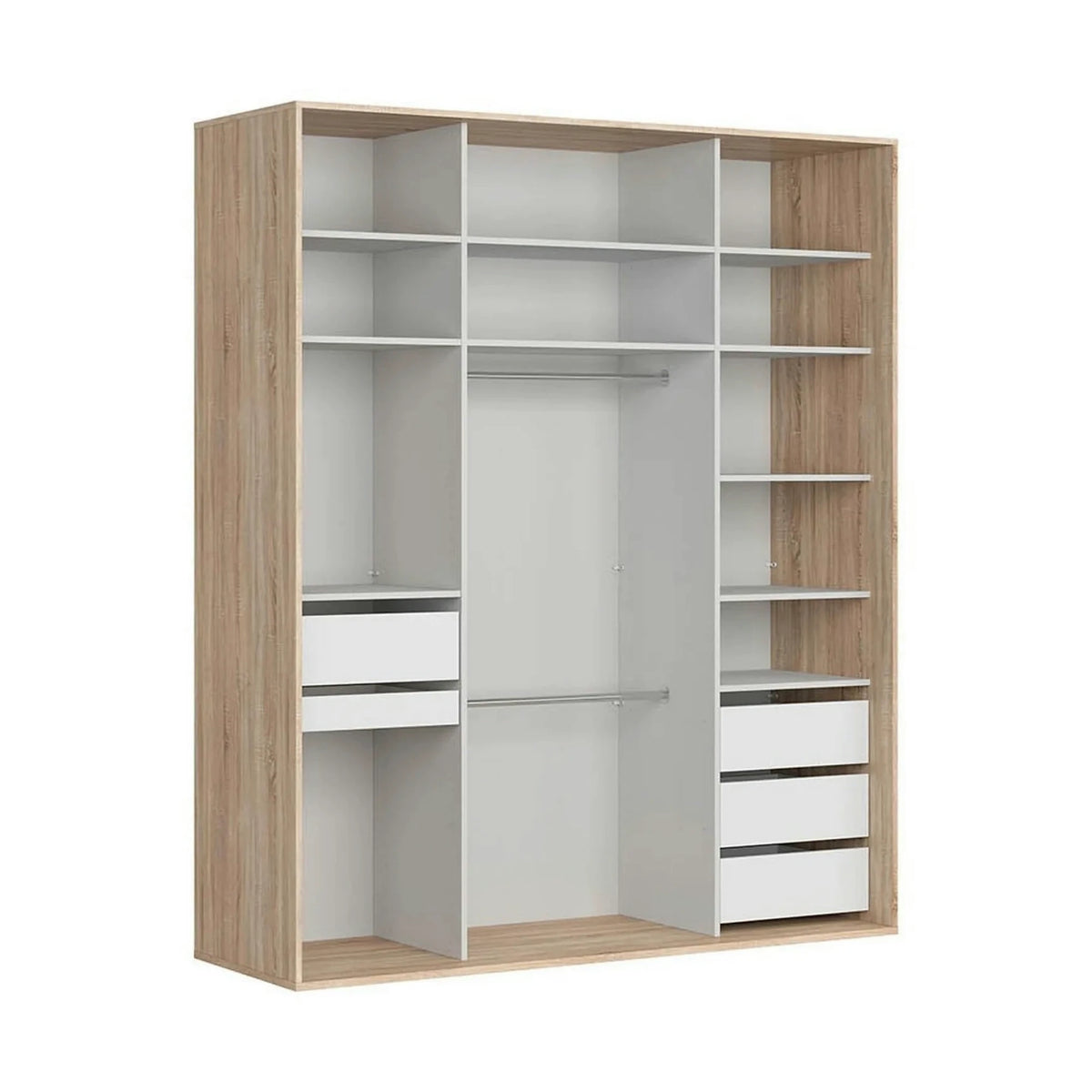 Dressing FLEX, stejar sonoma, PAL, cu 2 usi, 207x66x240 cm
