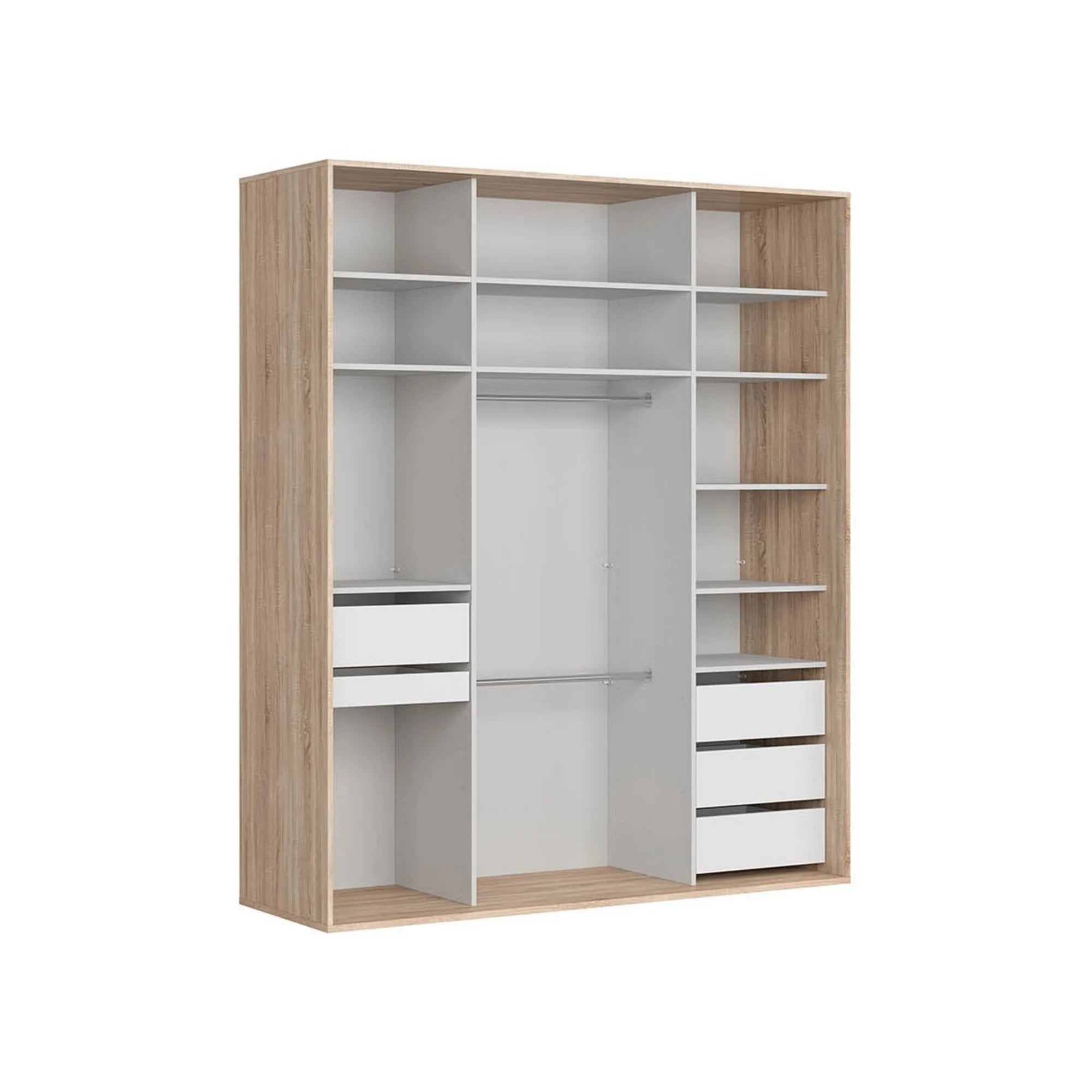 Dressing FLEX, stejar sonoma, PAL, cu 2 usi, 207x66x240 cm