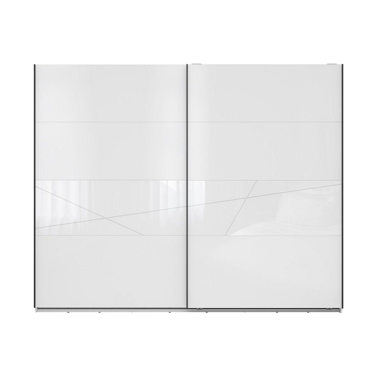 Dressing FORN, alb lucios, PAL melaminat, cu 2 usi, 270x58x219 cm