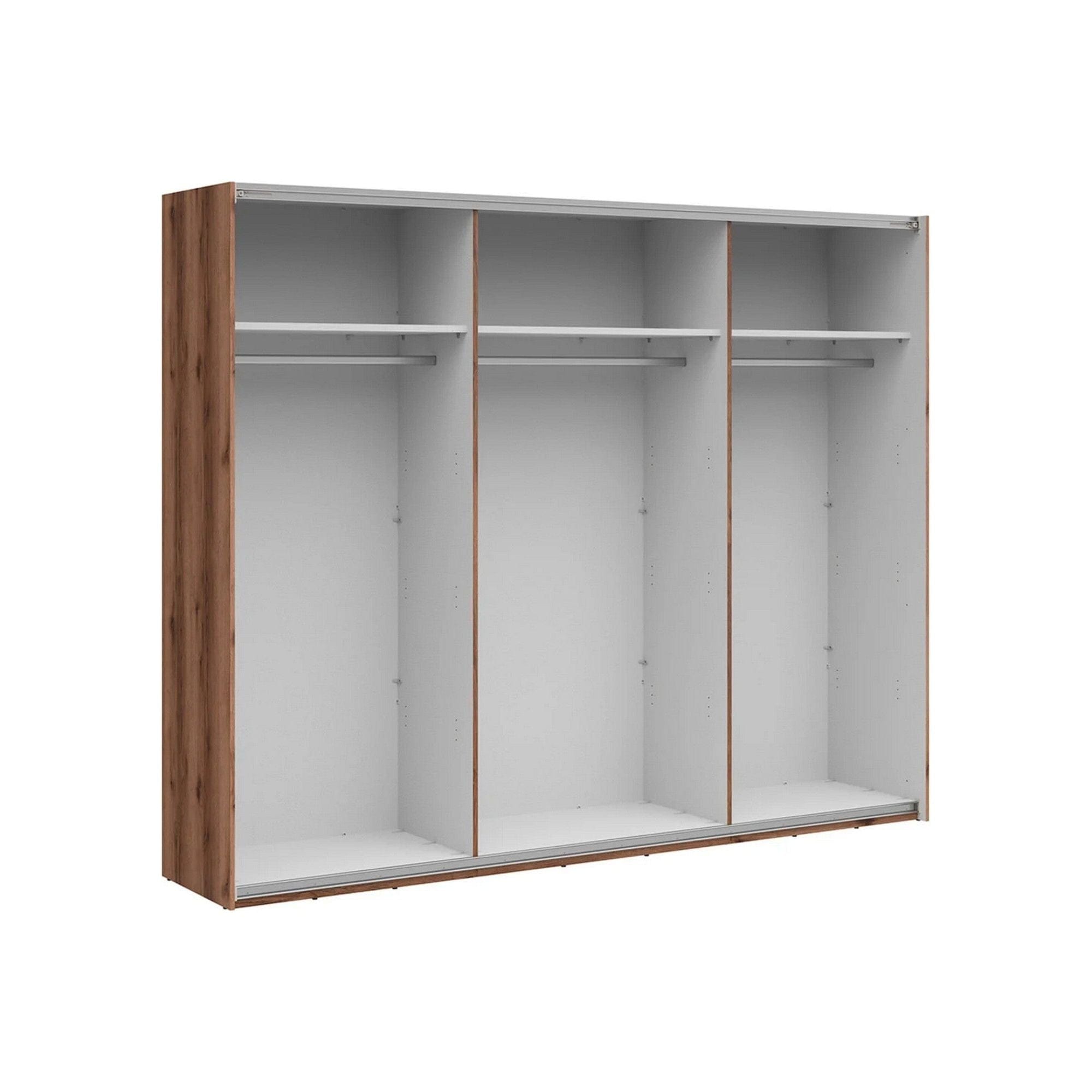 Dressing FORN, nuc/negru mat, PAL melaminat, cu 2 usi, 270x58x219 cm