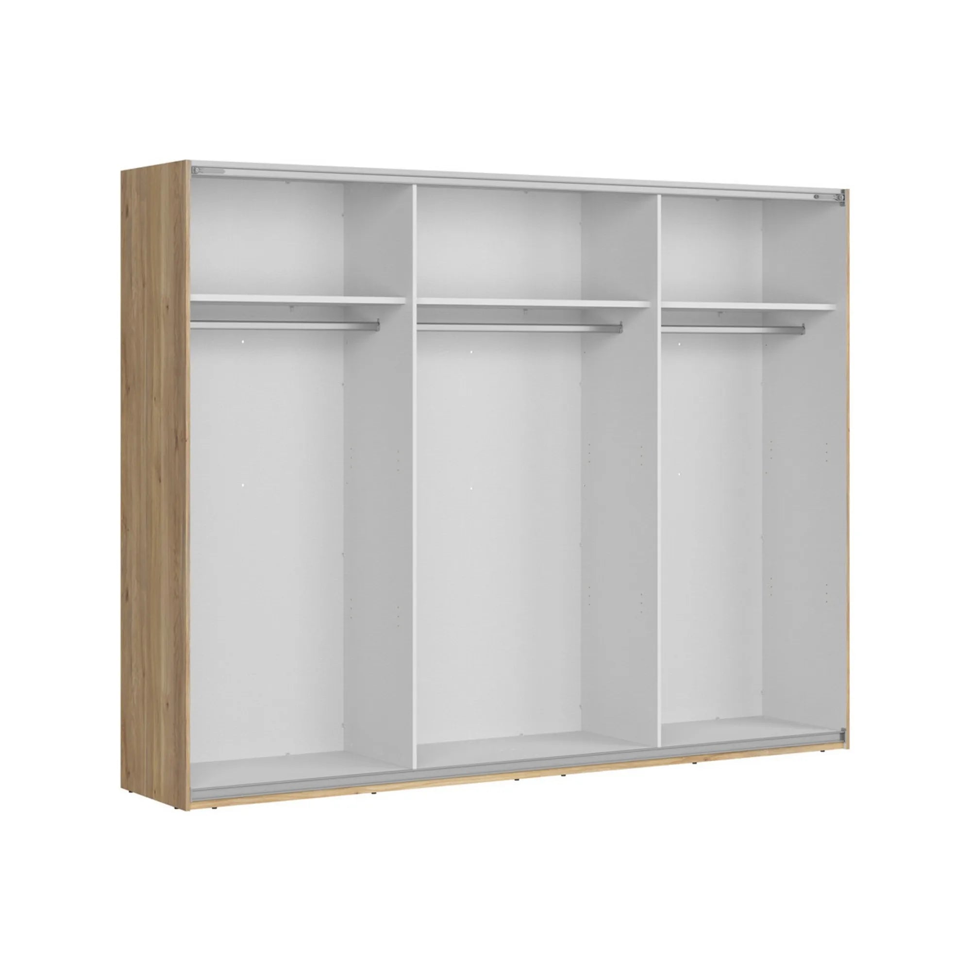 Dressing GLAMOUR, stejar/casmir, PAL, cu 3 usi, 270x61x211 cm