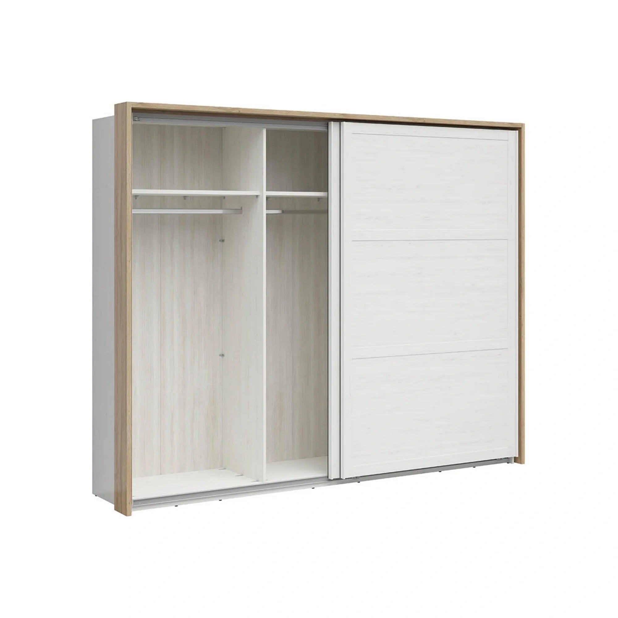 Dressing LOKSA, alb, PAL laminat, cu 2 usi, 270x63x219 cm