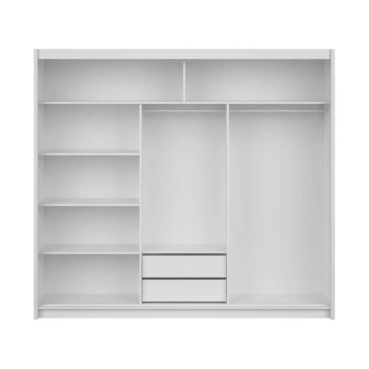 Dressing MARIO 200, pin alb, PAL, cu 3 usi, 200x61x216 cm